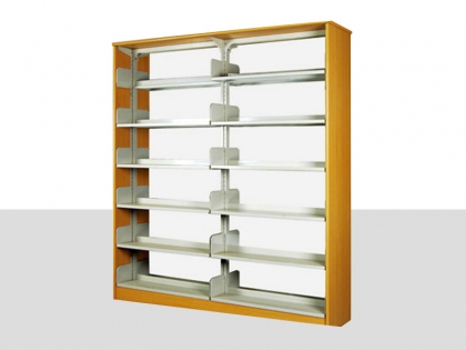 HZ-w17木護(hù)板單柱雙面書架